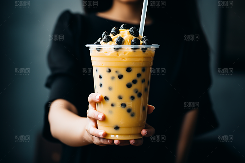 奶茶果茶饮料摄影图