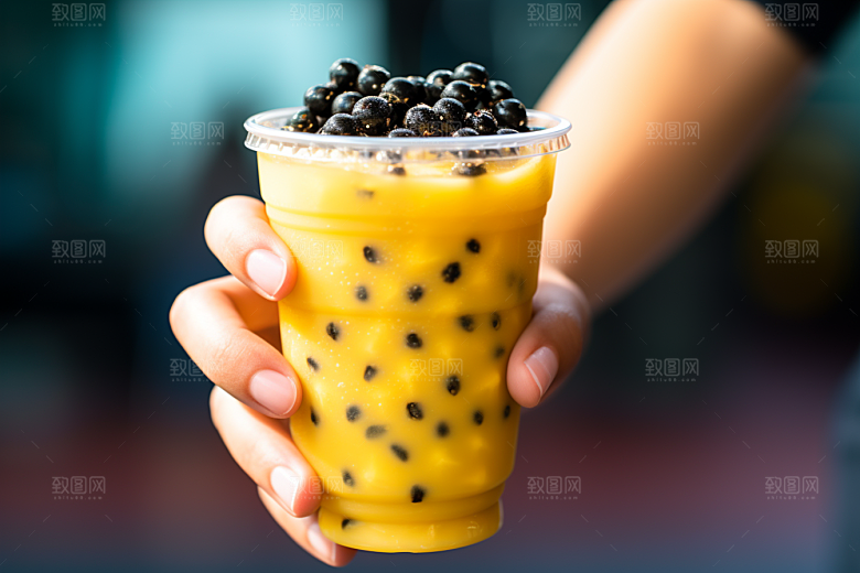 奶茶甜品美味摄影图