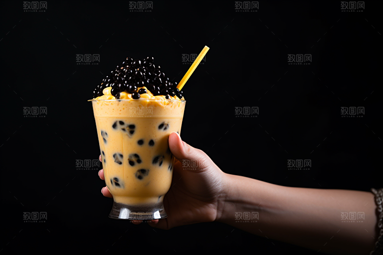 奶茶甜品休闲摄影图