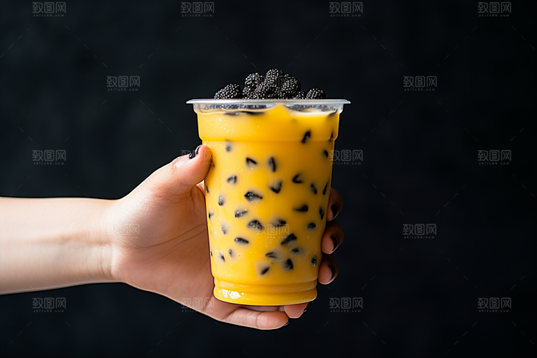 奶茶甜品果茶摄影图