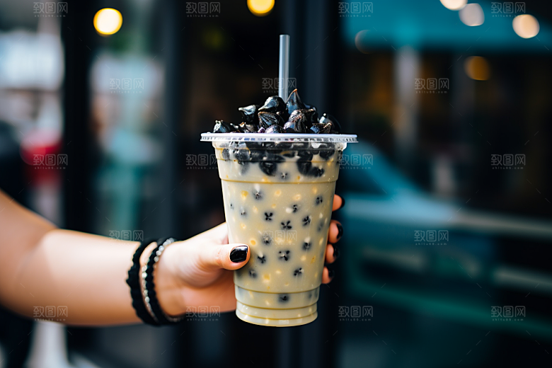 奶茶果茶甜品摄影图