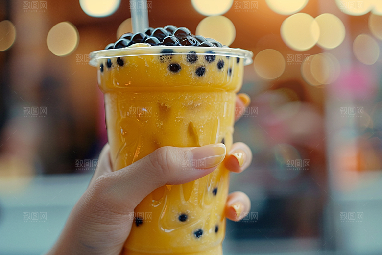 奶茶卡路里甜品摄影图
