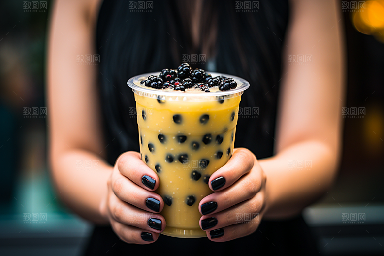奶茶卡路里甜品摄影图
