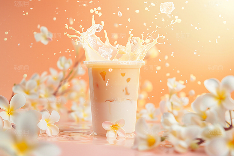奶茶果茶果茶摄影图