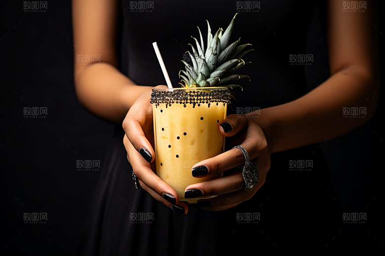 奶茶果茶饮料摄影图