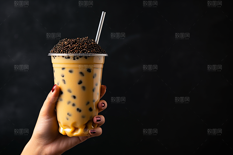 奶茶饮品卡路里摄影图