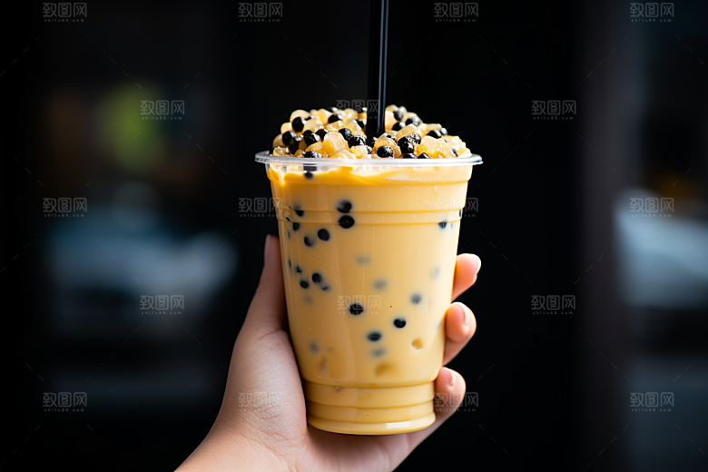 奶茶温暖卡路里摄影图