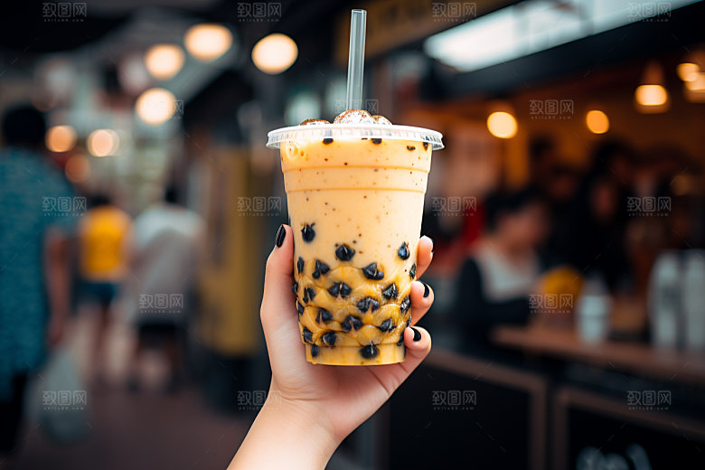 奶茶休闲广告摄影图