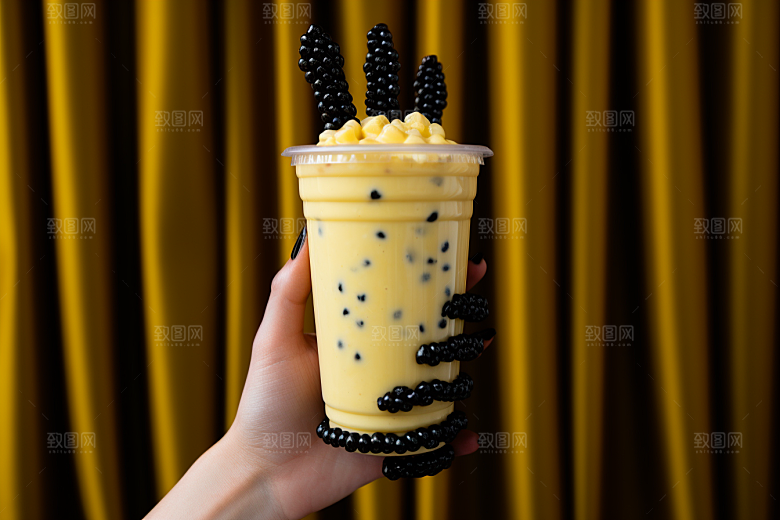 奶茶果茶甜品摄影图