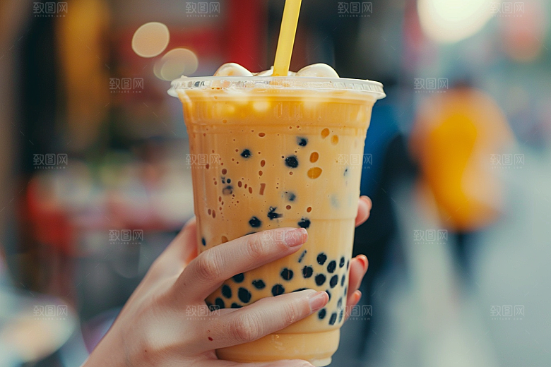 奶茶甜品广告摄影图