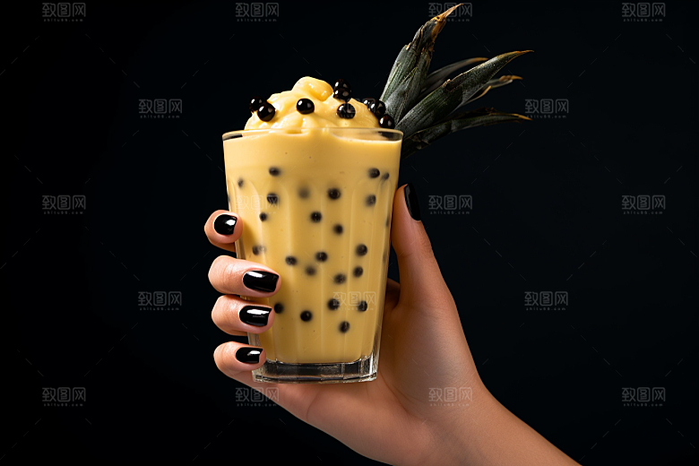 奶茶饮品甜品摄影图