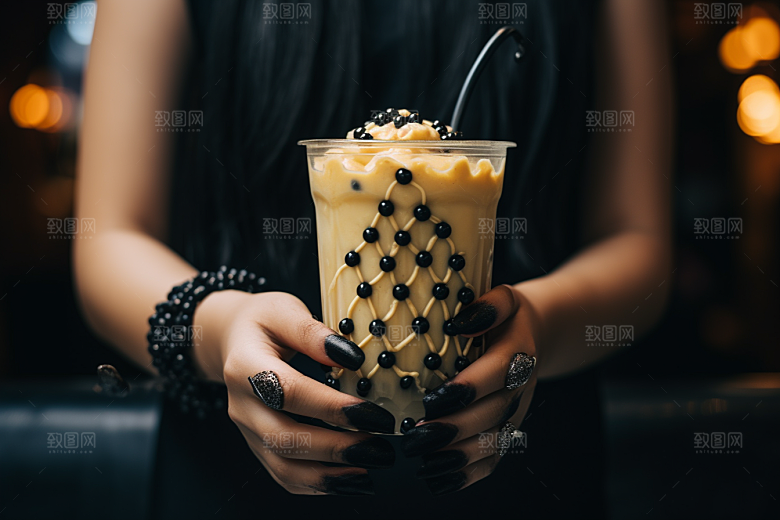 奶茶卡路里广告摄影图