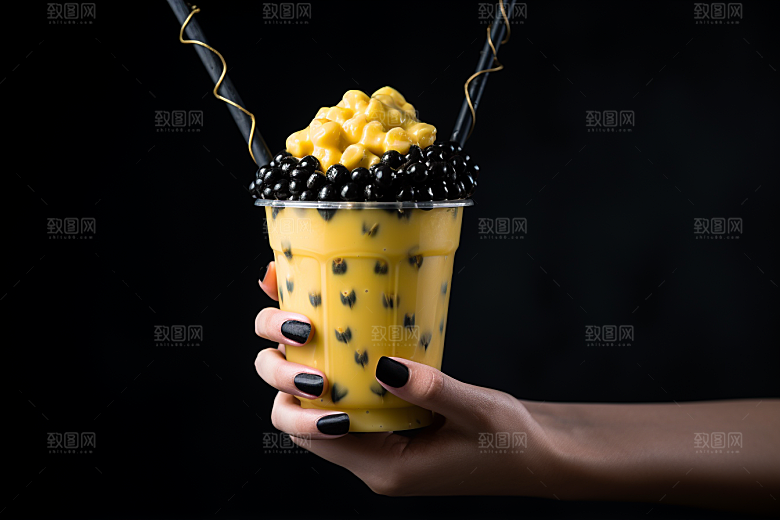 奶茶广告卡路里摄影图