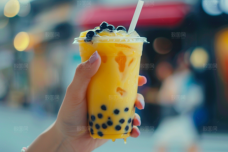 奶茶果茶饮品摄影图