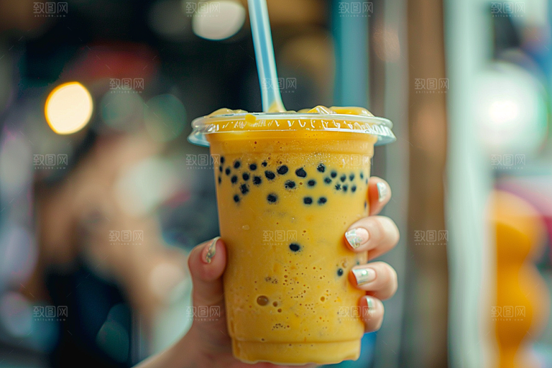 奶茶饮品果茶摄影图