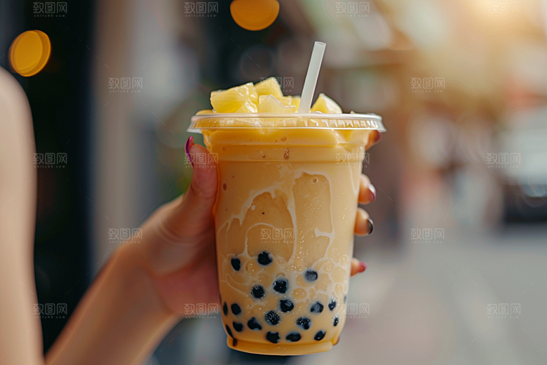 奶茶果茶果茶摄影图