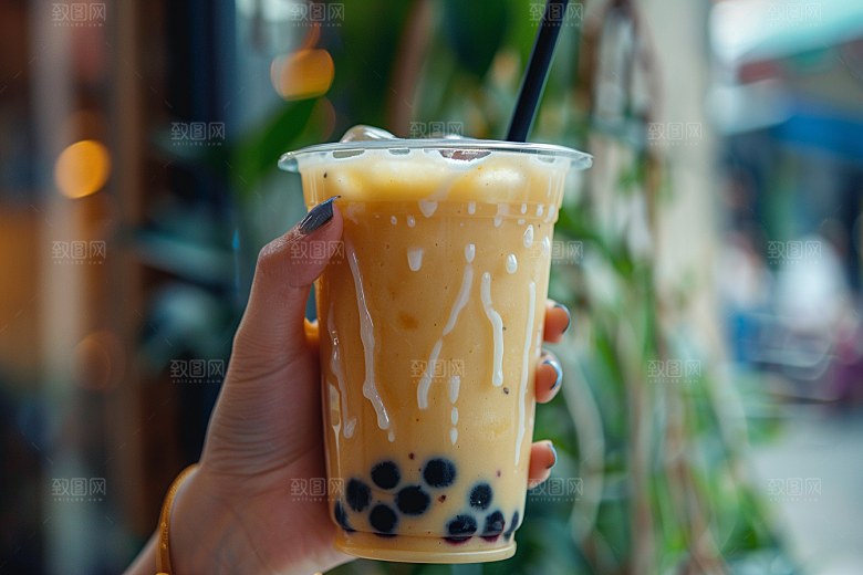 奶茶美味甜品摄影图