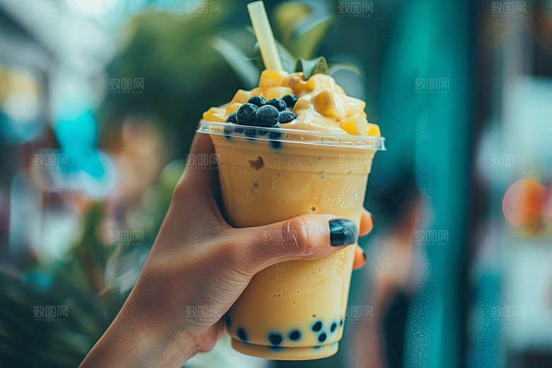 奶茶甜品广告摄影图