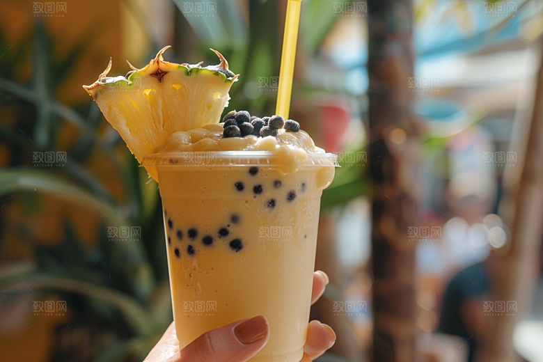 奶茶美味甜品摄影图