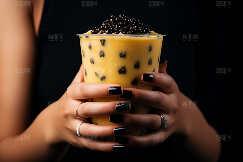 奶茶美味甜品摄影图