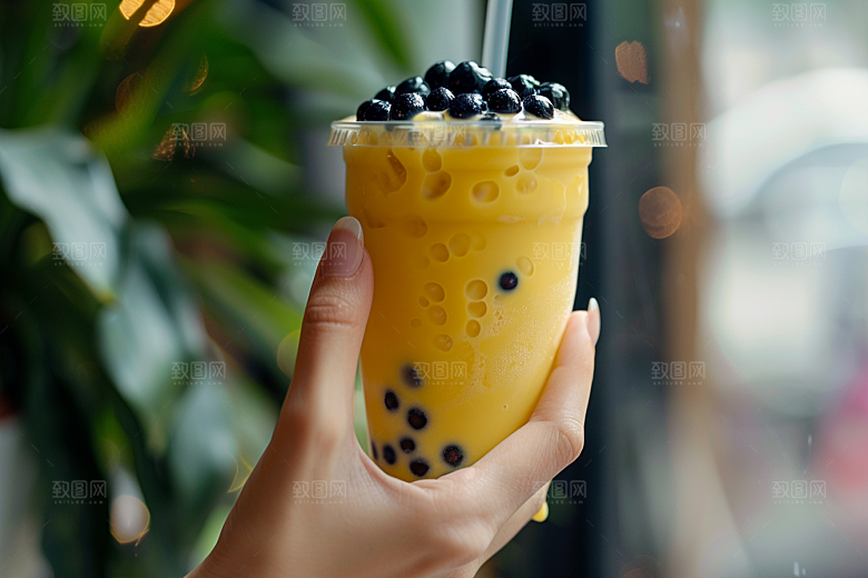 奶茶甜品广告摄影图