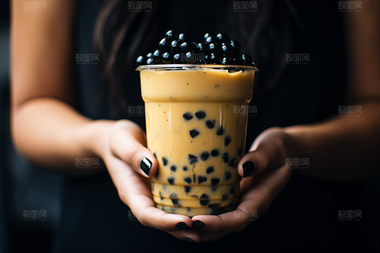 奶茶生活果茶摄影图