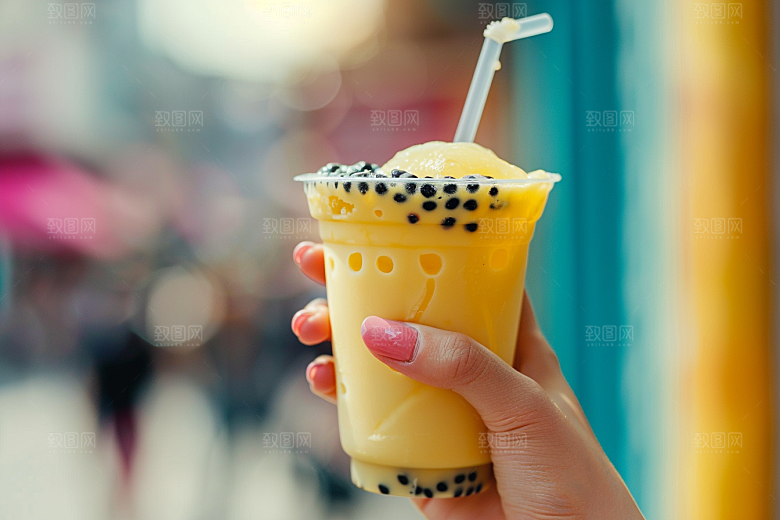 美味奶茶甜食果茶素材