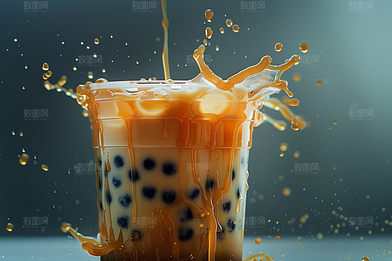 美味奶茶广告春天素材