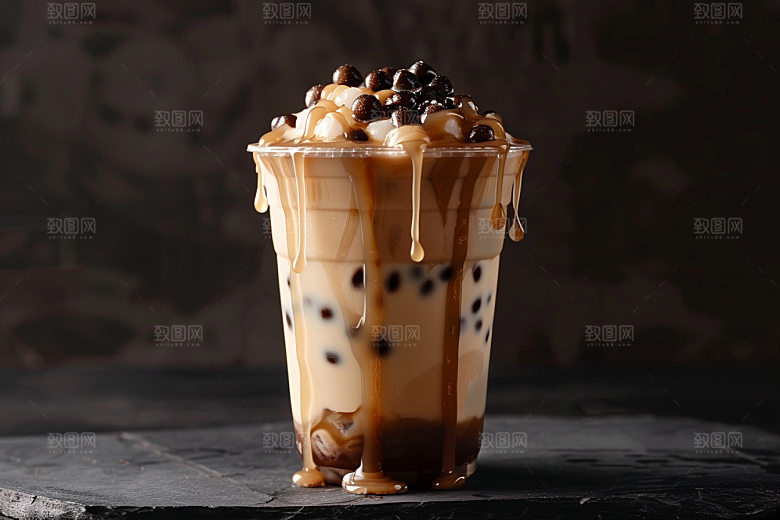美味奶茶果茶温暖素材