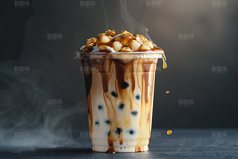 美味奶茶春天温暖素材