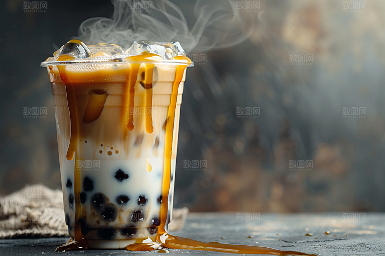 美味奶茶广告温暖素材