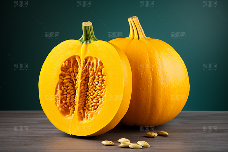 南瓜金色食材摄影图