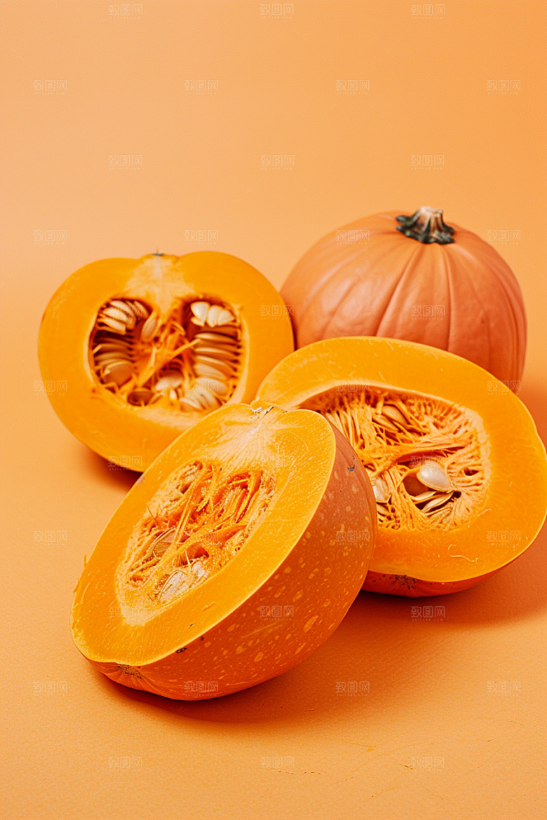 南瓜秋天食材摄影图
