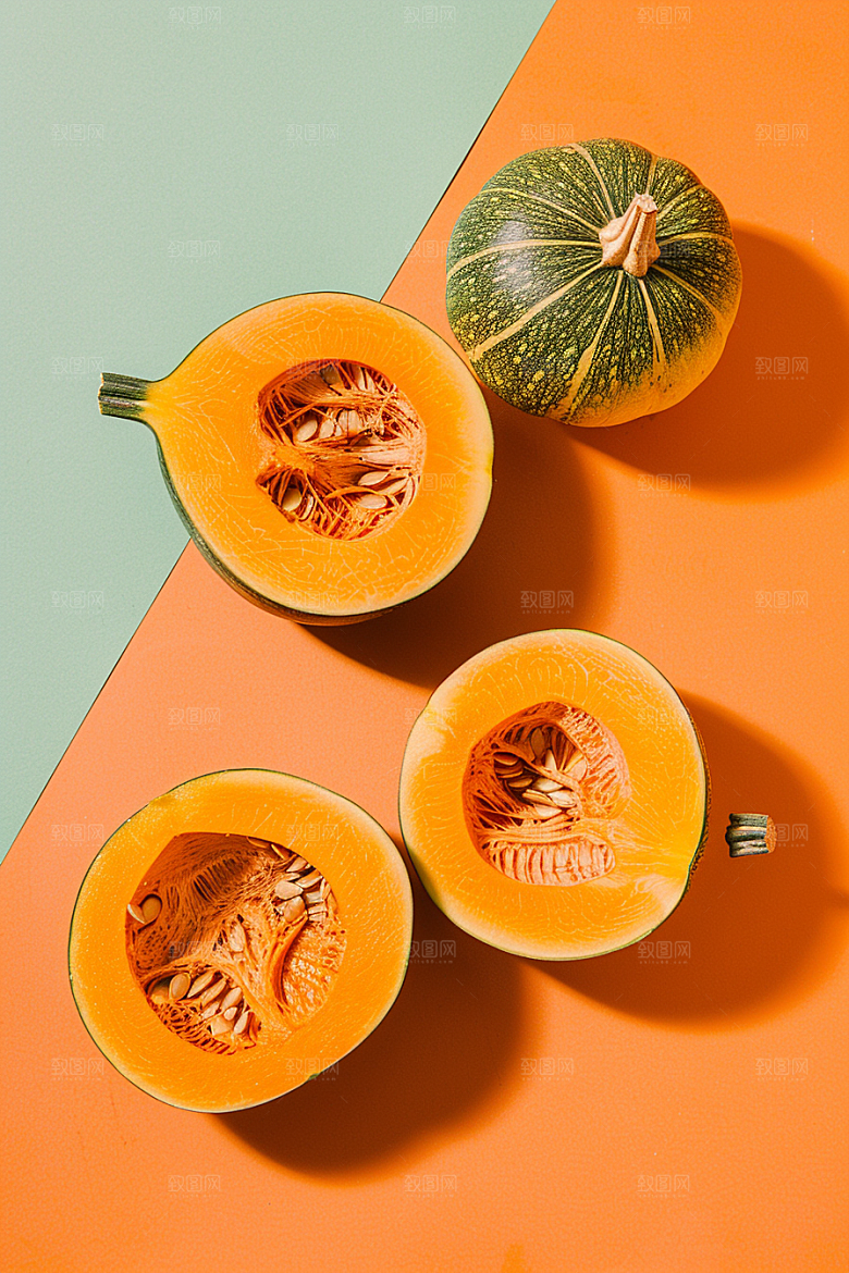 南瓜食材碳水摄影图