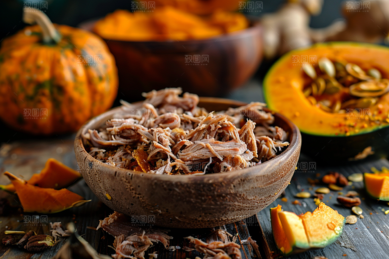 南瓜食材金色摄影图