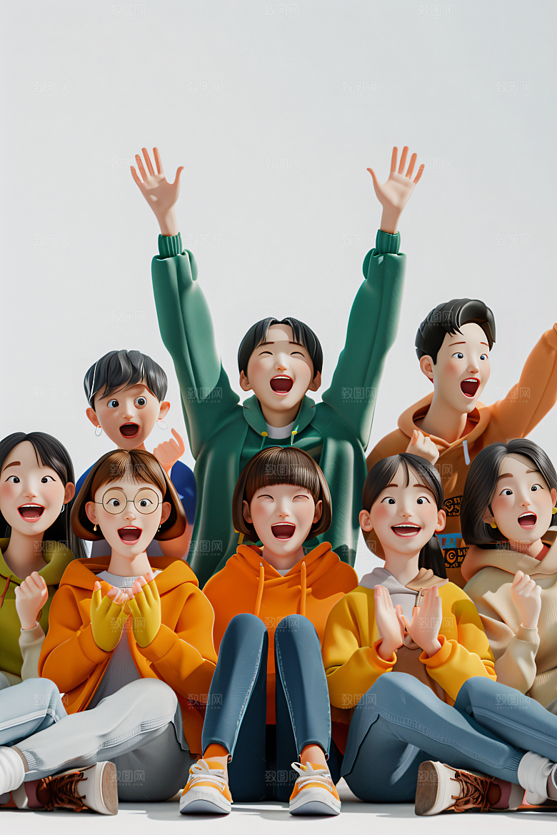 青年学生3D模型