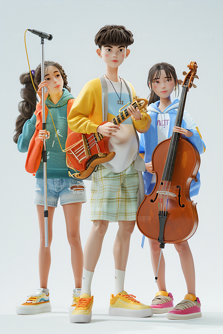 青年彩色立体模型