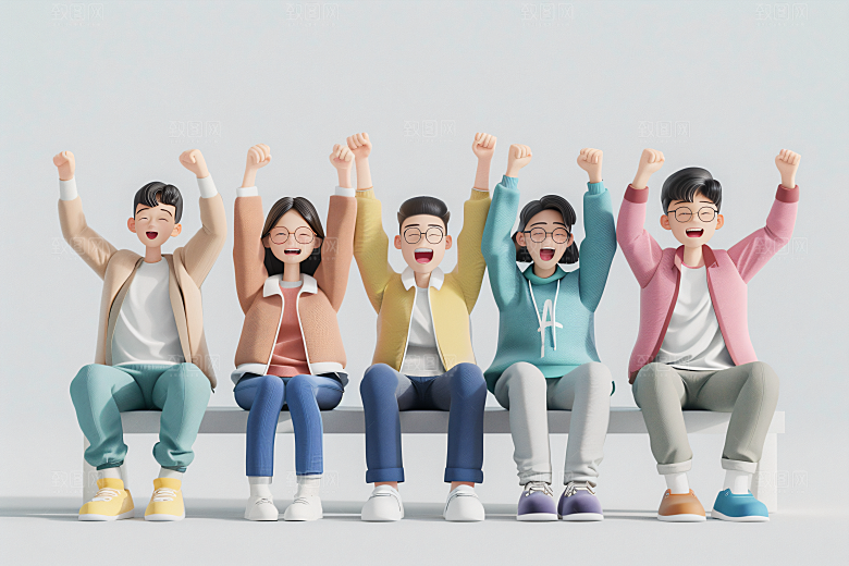 青年学生3D模型