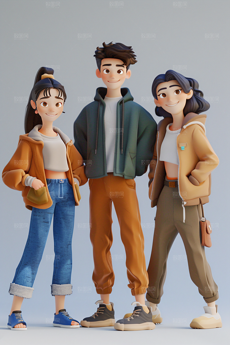 青年年轻人C4D模型