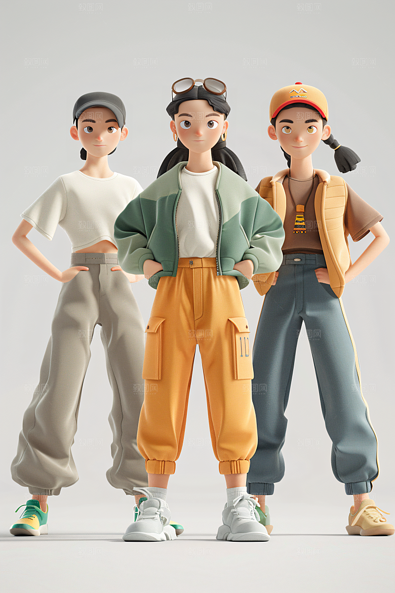 青年学生立体模型