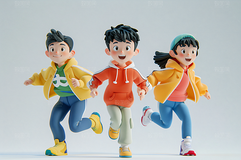 青年卡通3D模型