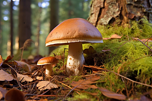 牛肝菌山林蘑菇摄影图