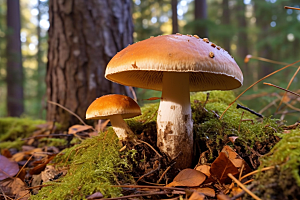 牛肝菌蘑菇菌子摄影图