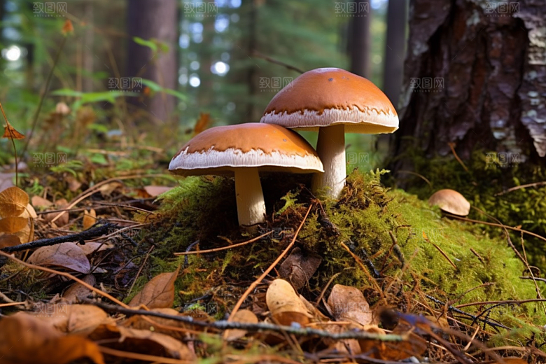牛肝菌野味菌子摄影图