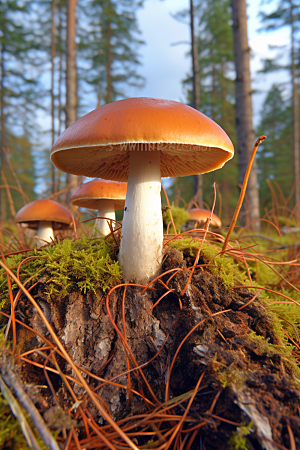 牛肝菌蘑菇美味摄影图