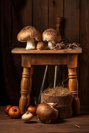 牛肝菌美食蘑菇摄影图