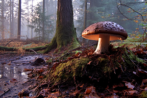 牛肝菌野味蘑菇摄影图