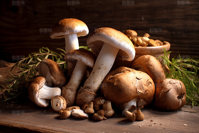 牛肝菌野味菌菇摄影图
