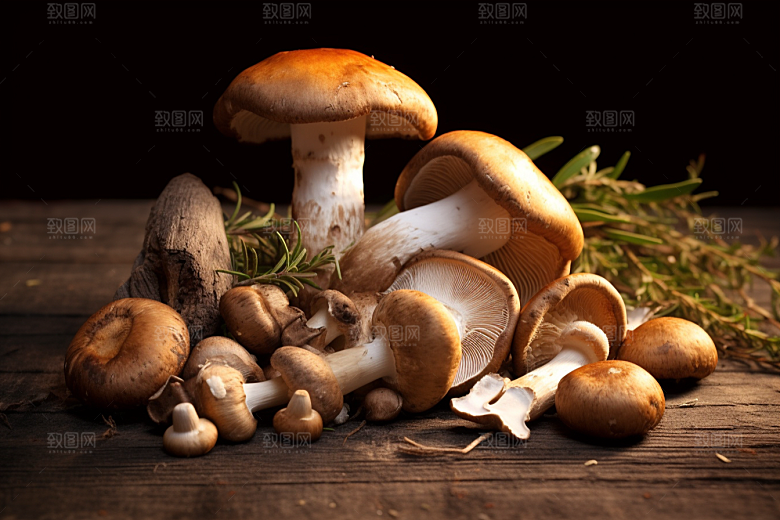 牛肝菌山林菌菇摄影图