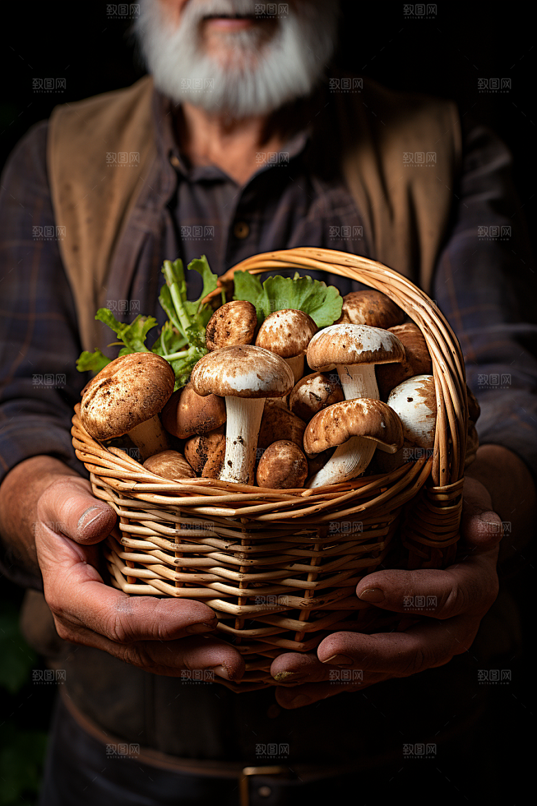 牛肝菌菌子野味摄影图